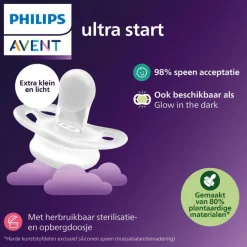 Philips Avent Fopspeen Ultra Start 0-2 M Double Pack Day 2 pack - mixed - SCF075/15