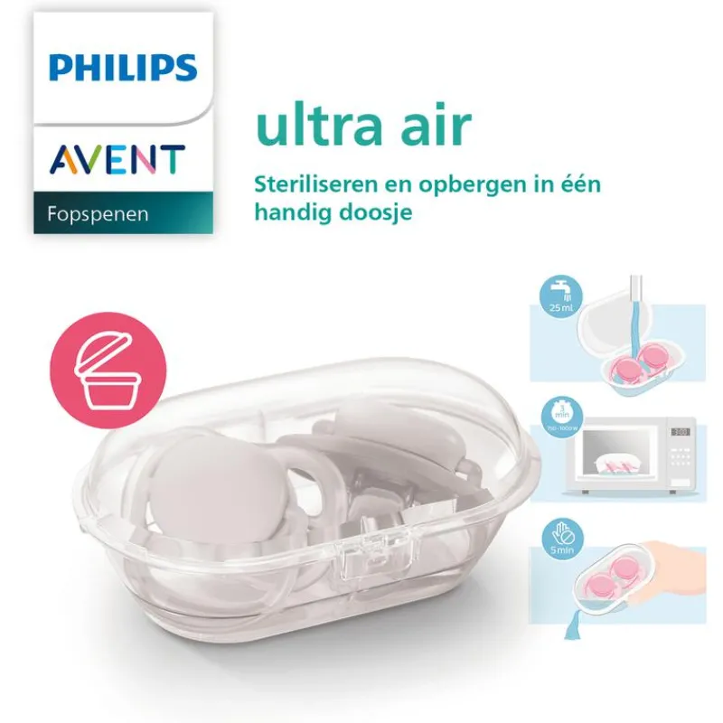 Philips Avent Fopspeen Ultra Air Day 0-6M Double Pack, mixed - SCF087/05