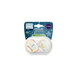 Philips Avent Fopspeen Ultra Air Night 0-6M Double Pack, mixed - SCF376/26