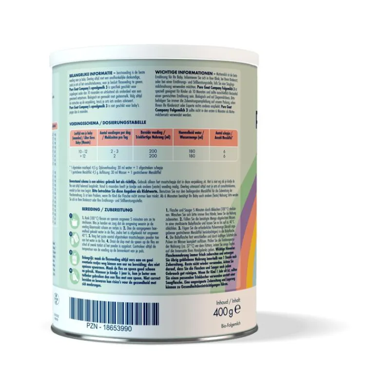 Pure Goat Company Opvolgmelk 3 op basis van geitenmelk 400g