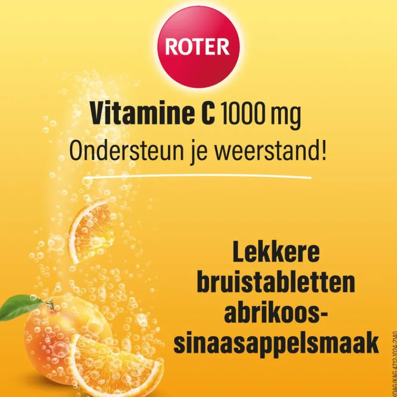 Roter Vitamine C Bruis 1000 mg Abrikoos-Sinaasappel 40 bruistabletten