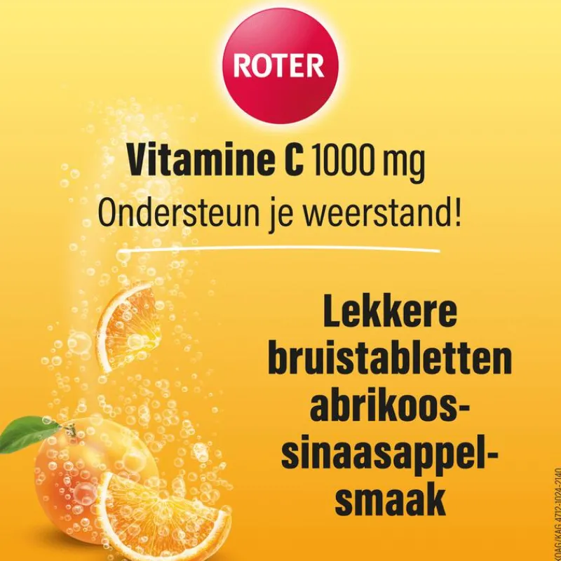 Roter Vitamine C Bruis 1000 mg Abrikoos-Sinaasappel 20 bruistabletten