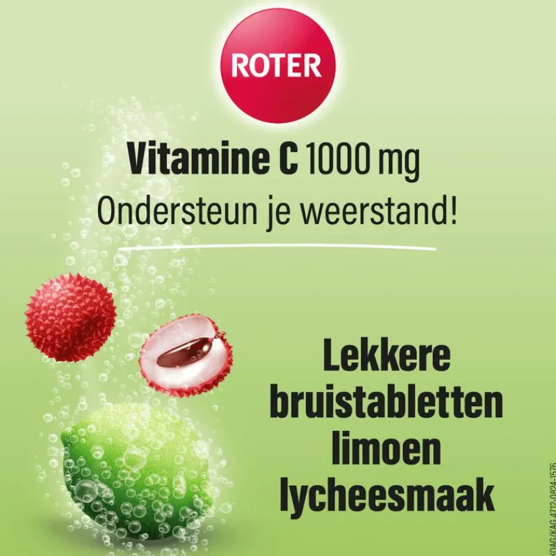 Roter Vitamine C 1000mg Bruistabletten Lime/Lychee15 stuks