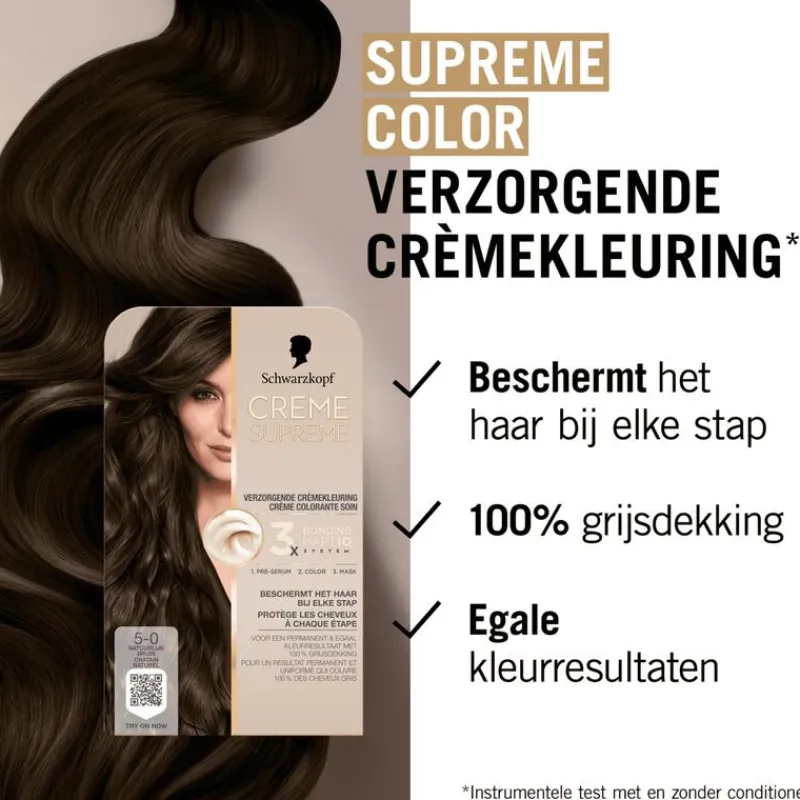 Schwarzkopf Creme Supreme Haarkleuring 5-0 Natuurlijk Bruin