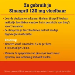 Sinaspril Vloeibaar paracetamol 120 mg 100 ML