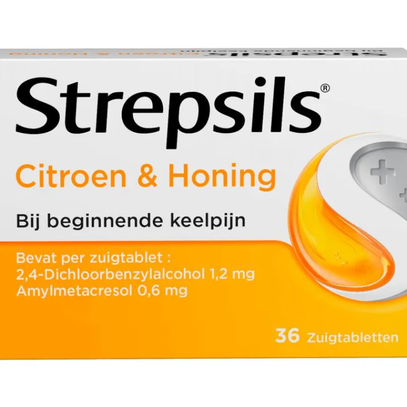 Strepsils Citroen & Honing Zuigtabletten 36 Stuks