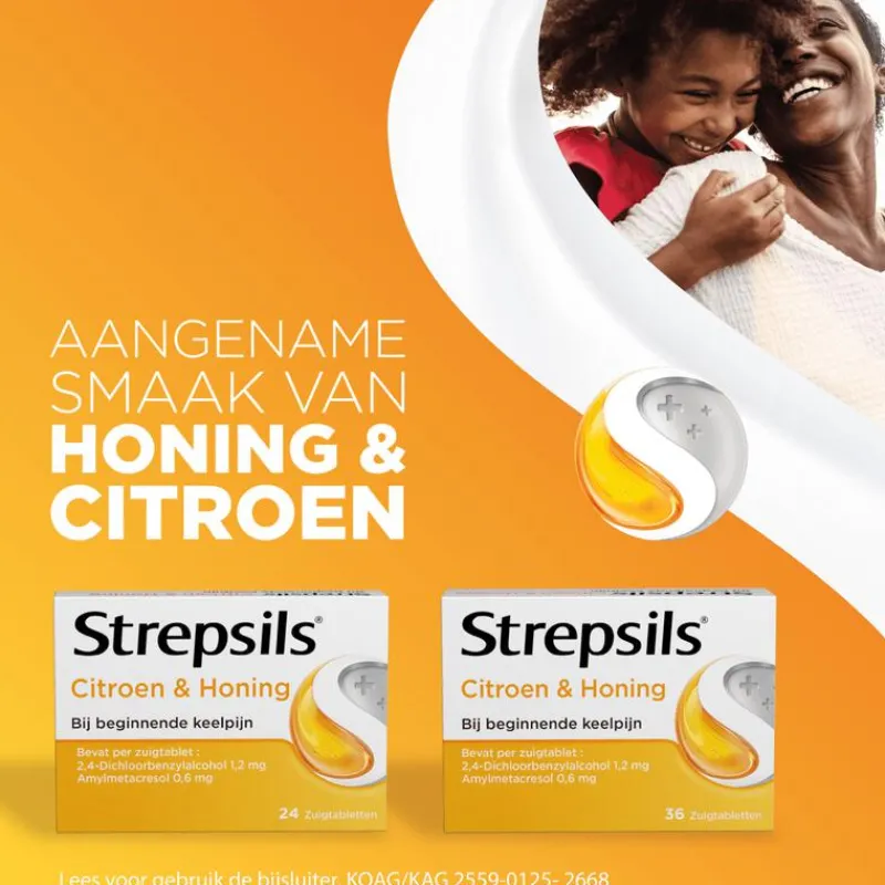 Strepsils Citroen & Honing Zuigtabletten 24 Stuks