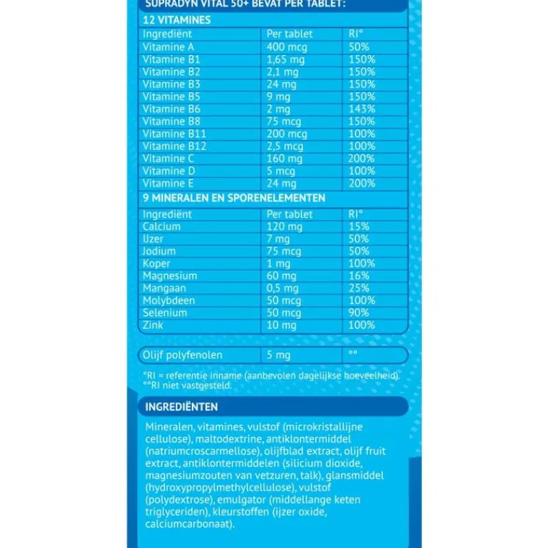 Supradyn Vital 50+ multivitamines voor vijftigplussers 95 tabletten