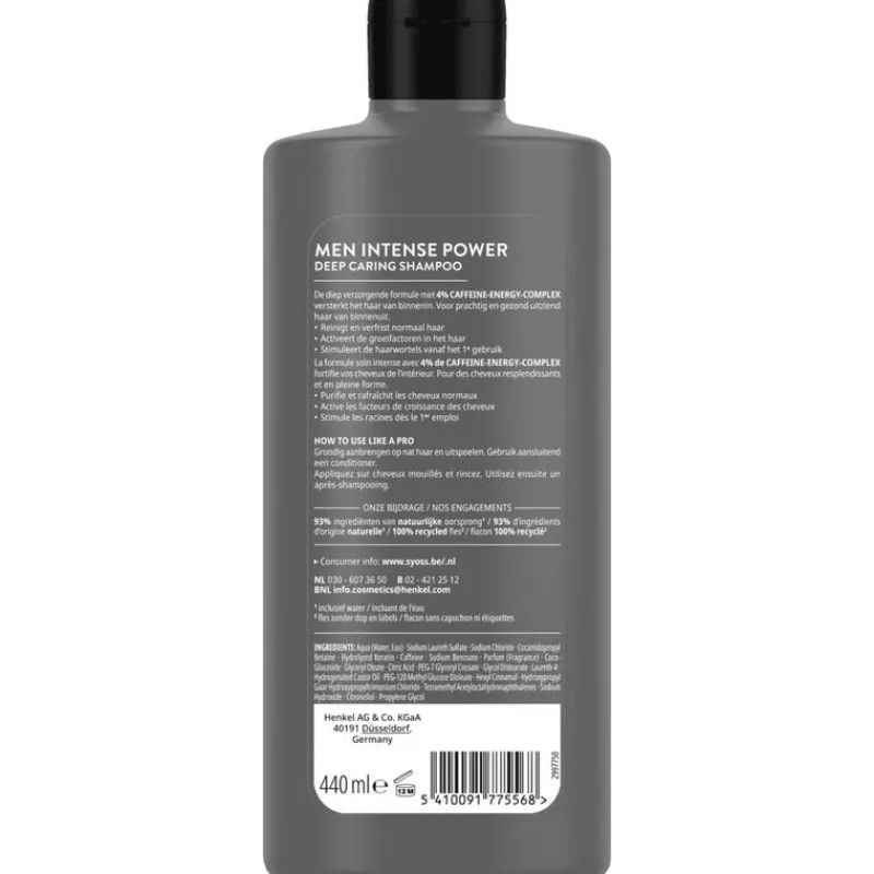 Heren Syoss Men Intense Power Shampoo 440 ML