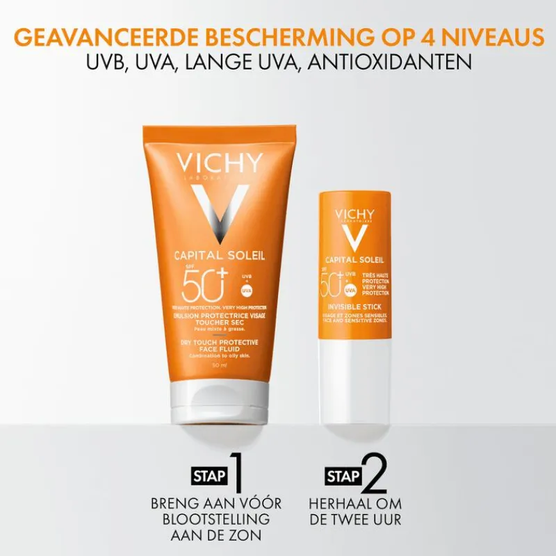 Vichy Capital Soleil Dry Touch Zonnecrème Gezicht SPF50 50 ML