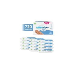 Waterwipes Billendoekjes Plasticvrij Gevoelige Huid Voordeeldoos 12x60 stuks