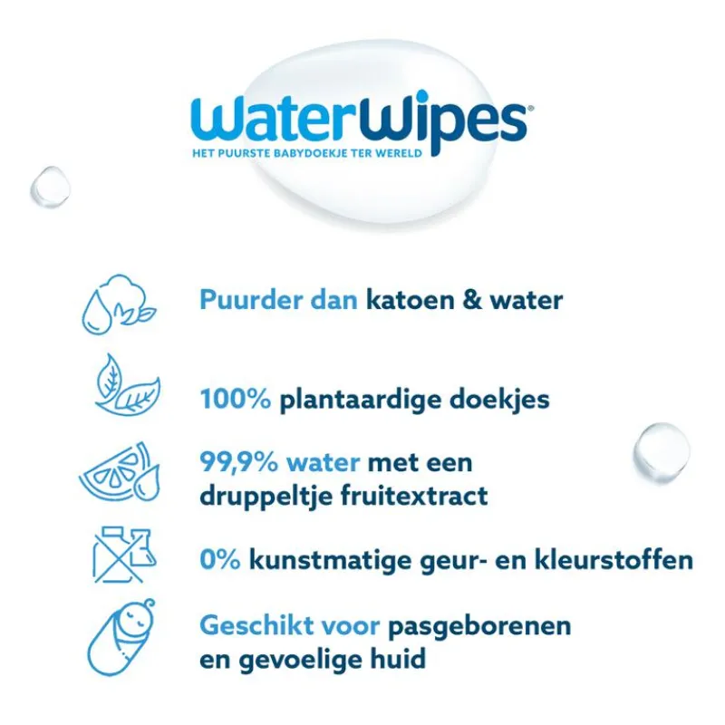 Waterwipes Billendoekjes Voordeelpak 3x48 144 Stuks