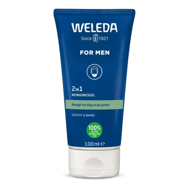 Heren Weleda Men 2-in-1 reinigingsgel voor gezicht & baard