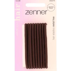 Zenner Haarelastiek MF Bruin 9 stuks