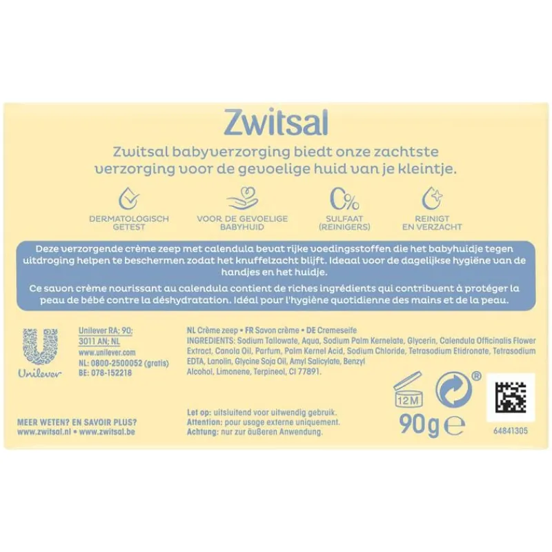 Zwitsal Crème Zeep 4-pack 360 GR